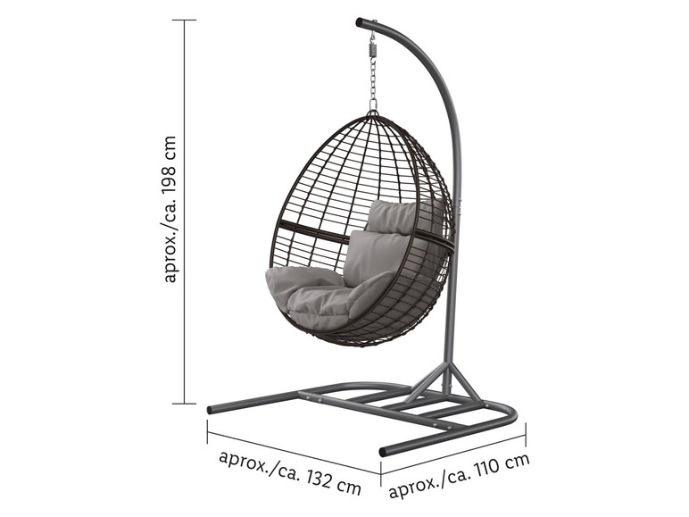 Ga naar volledige schermweergave: LIVARNO home Wicker hangstoel - afbeelding 3