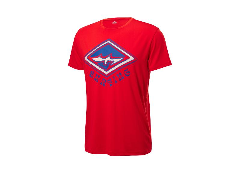 Rood Crivit T-shirt met surfprint.