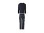 Donkerblauwe herenpyjama met lange mouwen en een broek met patroon