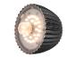 LED-lamp met een zwarte behuizing en zichtbare diodes, die de omgeving verlicht.