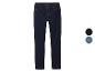 Donkerblauwe skinny jeans met elastische taille en twee kleuropties.