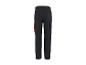 Pantalon de travail foncé avec détails rouges et poches cargo, vue arrière.