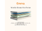 Matelas multicouche avec le texte « Confortable, excellent soutien, matériaux de qualité ».