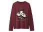 T-shirt bordeaux à manches longues pour femme avec imprimé Minnie Mouse.