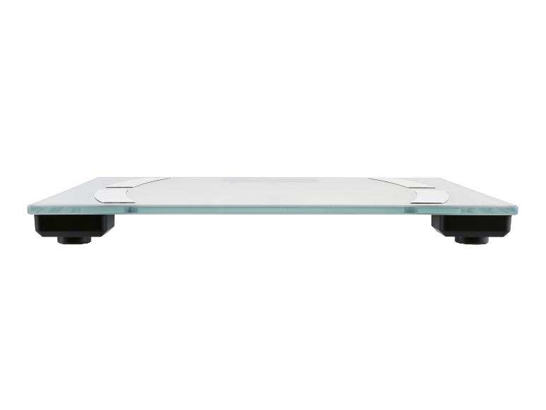 Pèse-personne numérique avec plateau en verre et électrodes argentées
