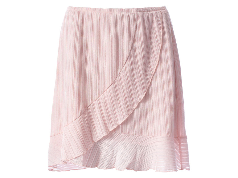 Une jupe rose plissée avec une texture rayée.