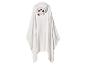 Witte kinderponchohanddoek met capuchon en kattengezicht