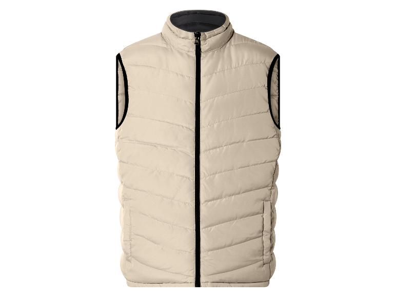 Beige gewatteerd vest met rits