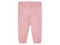 Pantalon en tricot rose pour bébé.