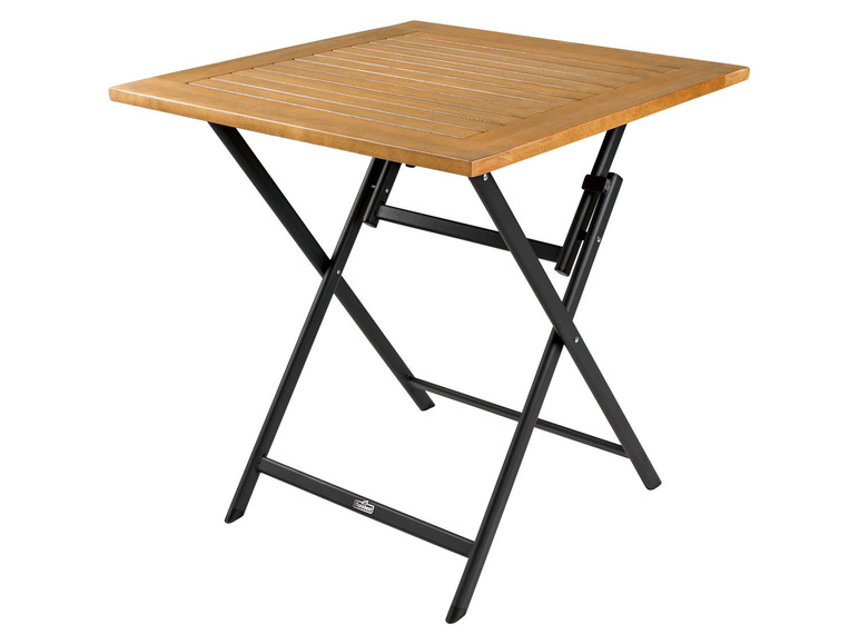 Ga naar volledige schermweergave: LIVARNO home Aluminium tuintafel »Valencia«, met inklapbaar houten blad - afbeelding 1