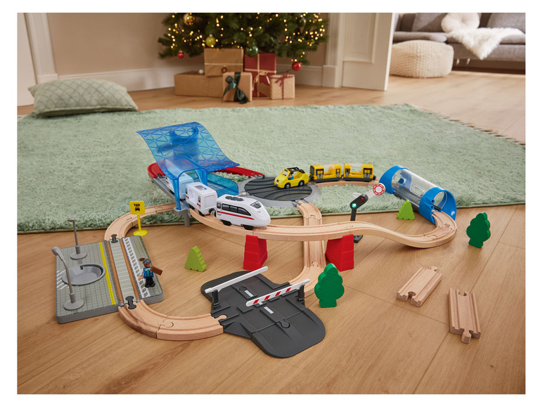 Ga naar volledige schermweergave: Playtive Houten spoorweg treinstation of dinopark - afbeelding 2