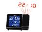 LIVARNO digitale wekker met tijdprojectie en blauw scherm.