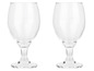 Deux verres vides pour de la bière ou du vin.