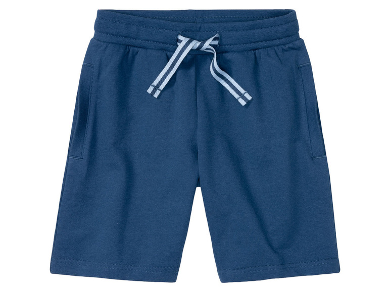Short de jogging bleu avec cordon blanc.