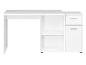 Wit bureau met planken en lades, ideaal voor kantoor of studie.