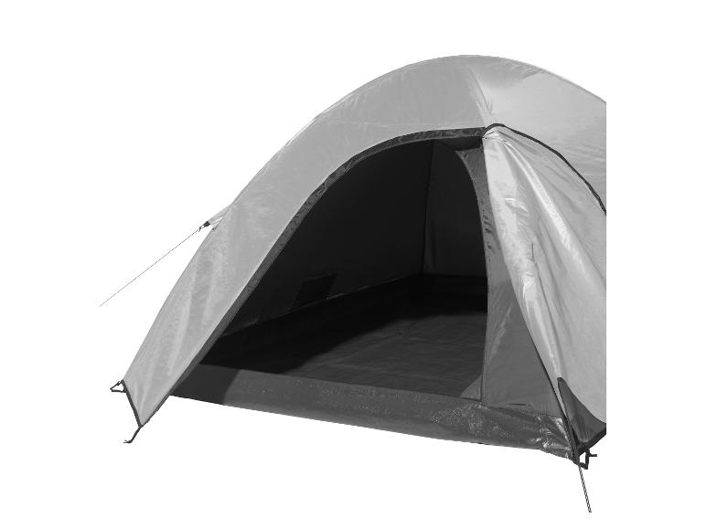 Open grijze kampeertent, perfect voor outdoor avonturen.