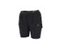 Zwarte 2-in-1 hardloopshorts voor heren met een elastische tailleband en trekkoord.