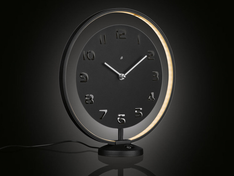 Aller en mode plein écran AURIOL® Horloge de table avec éclairage LED, Ø 30 cm - Photo 4