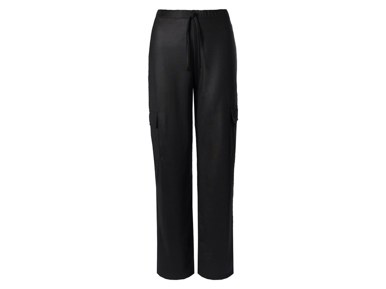 Zwarte cargo broek met trekkoord.