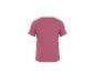 Donkerroze dames T-shirt met korte mouwen, achteraanzicht.