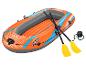 Opblaasbare boot Kondor Elite 2000, oranje en blauw met peddels.