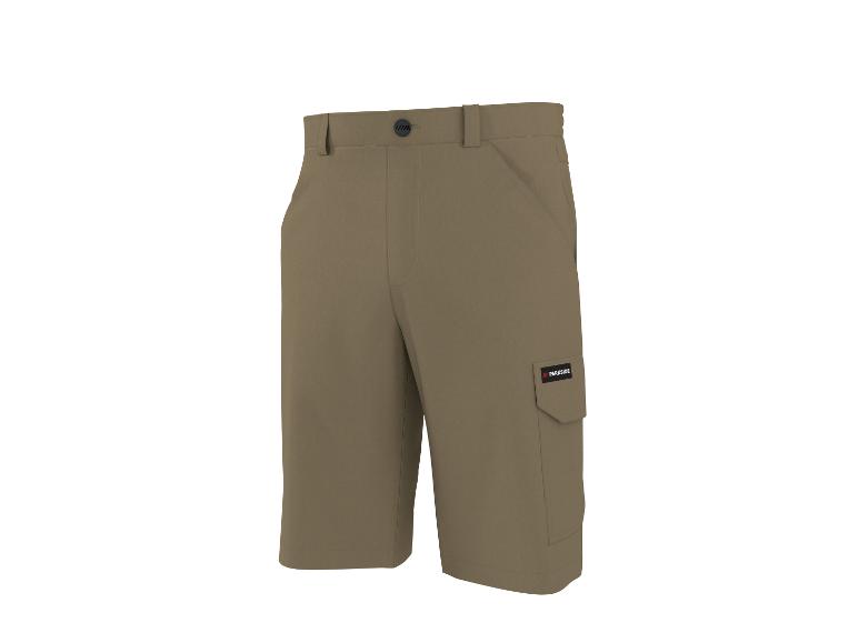 Khaki werkshorts met cargozakken