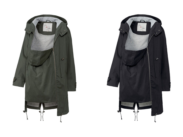 Twee groene en zwarte jassen met capuchon van We Love  Babies.