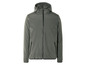 Een groene windjack met capuchon.