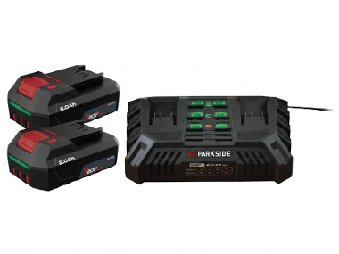 Set de 2 batteries 2 Ah et chargeur double 4,5 A 20 V PARKSIDE®