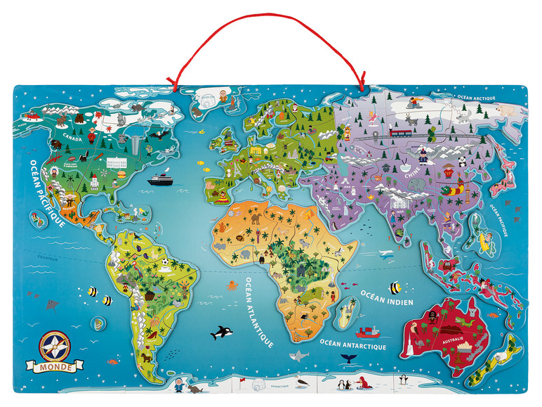 Aller en mode plein écran Playtive Carte du monde ou d'Europe magnétique - Photo 3