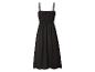 Robe noire à bretelles avec corsage smocké