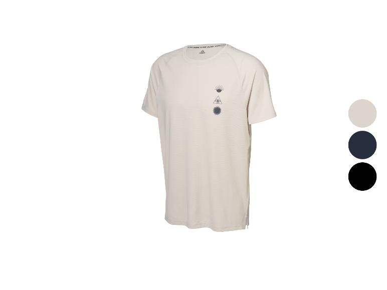 T-shirt Crivit beige clair avec imprimé graphique et échantillons de couleurs.