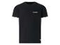 Zwart T-shirt met korte mouwen en een klein wit logo op de borst.