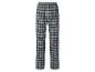 Geruite pyjamabroek in blauw en beige met elastische tailleband.