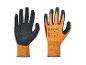 Une paire de gants de travail PARKISDE orange et noirs avec surface rugueuse