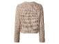 Beige gebreide trui met grove structuur, achterkant.