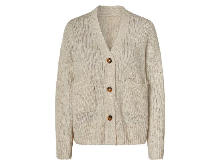 Beige gebreide cardigan met zakken