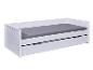 Wit houten bed met opberglade.