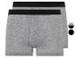 Twee grijze boxershorts met zwarte tailleband.