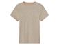 T-shirt beige à manches courtes en lin.