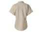 Chemise beige en lin, coupe ample, manches courtes.