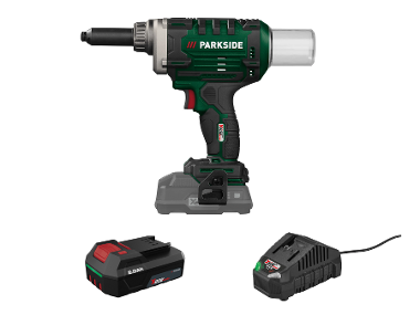 PARKSIDE® Set Riveteuse sans fil PABNSG 20 V avec Batterie 2 Ah PAP202 et Chargeur 2,4 A PLG20