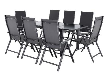 LIVARNO home Ensemble de jardin »Houston / Toronto« : Table extensible avec 8 fauteuils à haut dossier