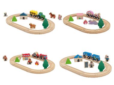 LUPILU® Circuit de train en bois pour enfants