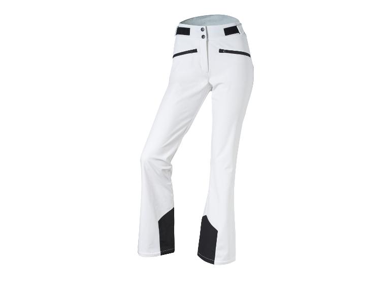 Witte skibroek met zwarte details en ritszakken.