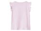 T-shirt rose clair pour fille avec manches à volants, vue arrière.