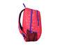 Un sac à dos rouge avec un motif de licorne.