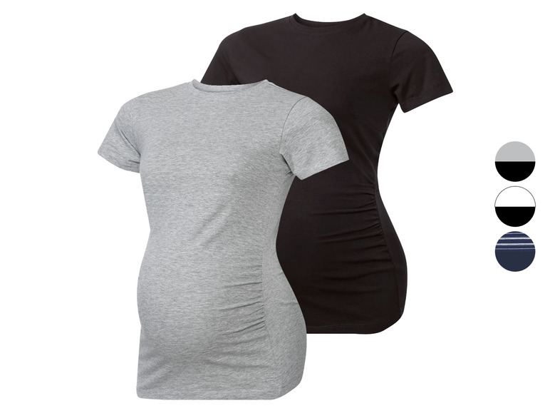 Aller en mode plein écran esmara Set de 2 t-shirts de grossesse en un mélange de coton - Photo 1