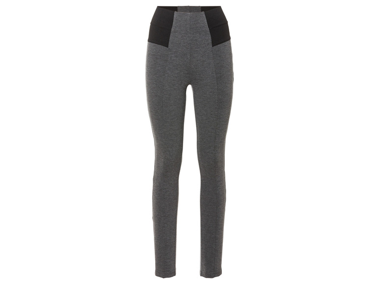 Leggings grises foncées avec une ceinture noire.
