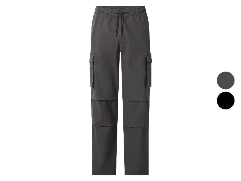 Pantalon cargo gris foncé pour homme avec taille élastique et cordon de serrage